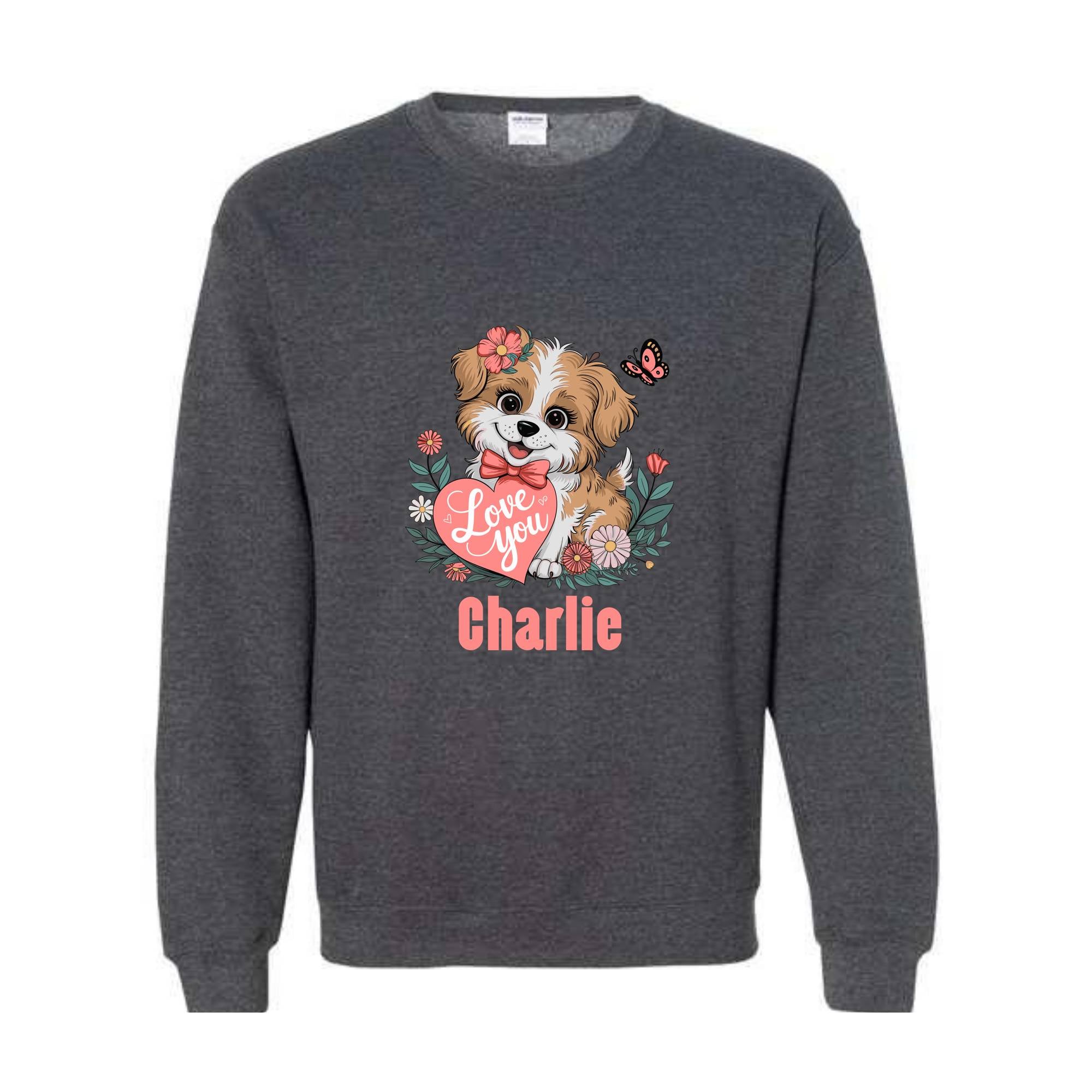 Custom Valentine Dog Sweatshirt, Gift for Dog Lover, Custom Dog , Custom Name , Valentine Dog , Personalized Dog