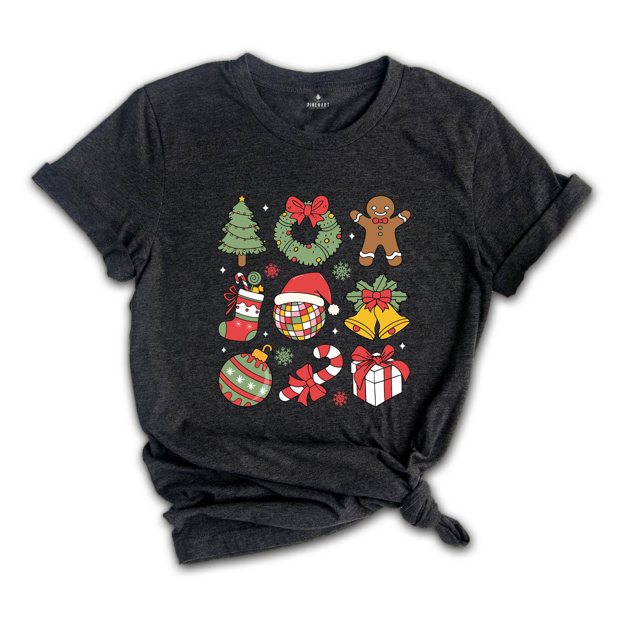 Coquette Cute Christmas Shirt, Christmas Tree Shirt, Santa Shirt, Christmas Gift, Gingerbread Shirt, Christmas Ornaments Shirt