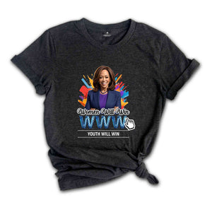 Women Will Win Shirt, Kamala Harris Shirt, 2024 Election T-Shirt, Feminist Shirt, Veto Kamala Shirt, President Kamala Shirt