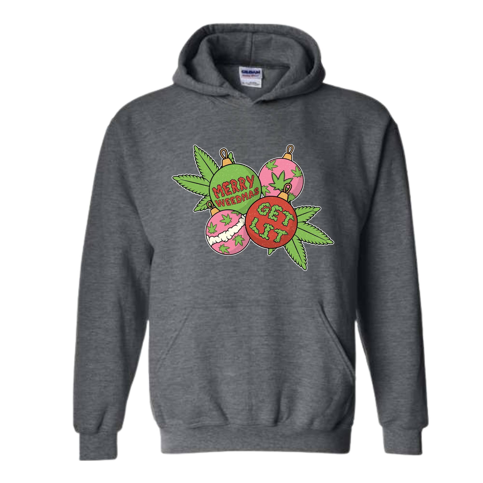 Merry Weedmas Get Lit Sweatshirt, Merry Weedmas Sweatshirt, Christmas Gift, Smoke Weed Sweatshirt, Christmas Sweatshirt