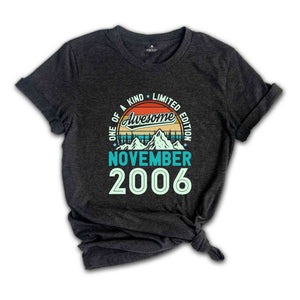 One Of A Kind Limited Edition Birthday 2006 Shirt, 18 Years Old Shirt, Birthday Party Shirt, Birthday Shirt, Family Birthday Party