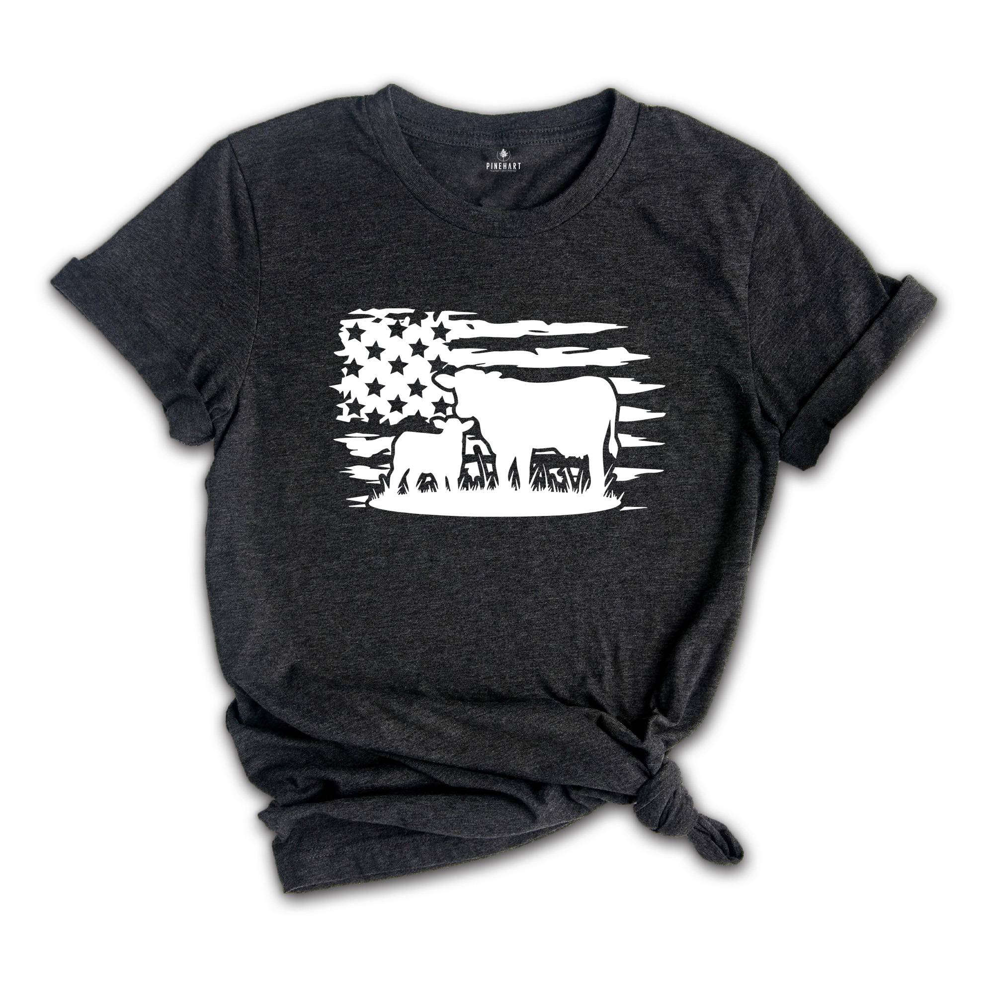 USA Cow Shirt, Cow Shirt, Cow Lover Shirt, Farm Girl Shirt, Vintage Western Tee, Country Shirt, Animal Shirt, Farming Shirt, Gift For Farmer