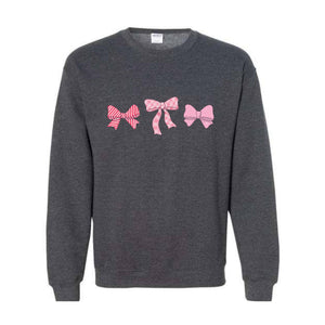 Cute Pink Ribbons Sweatshirt, Pink Bows Sweatshirt, Coquette Bows Core Sweatshirt, Pink Sweatshirt, Pink Core Hoodie