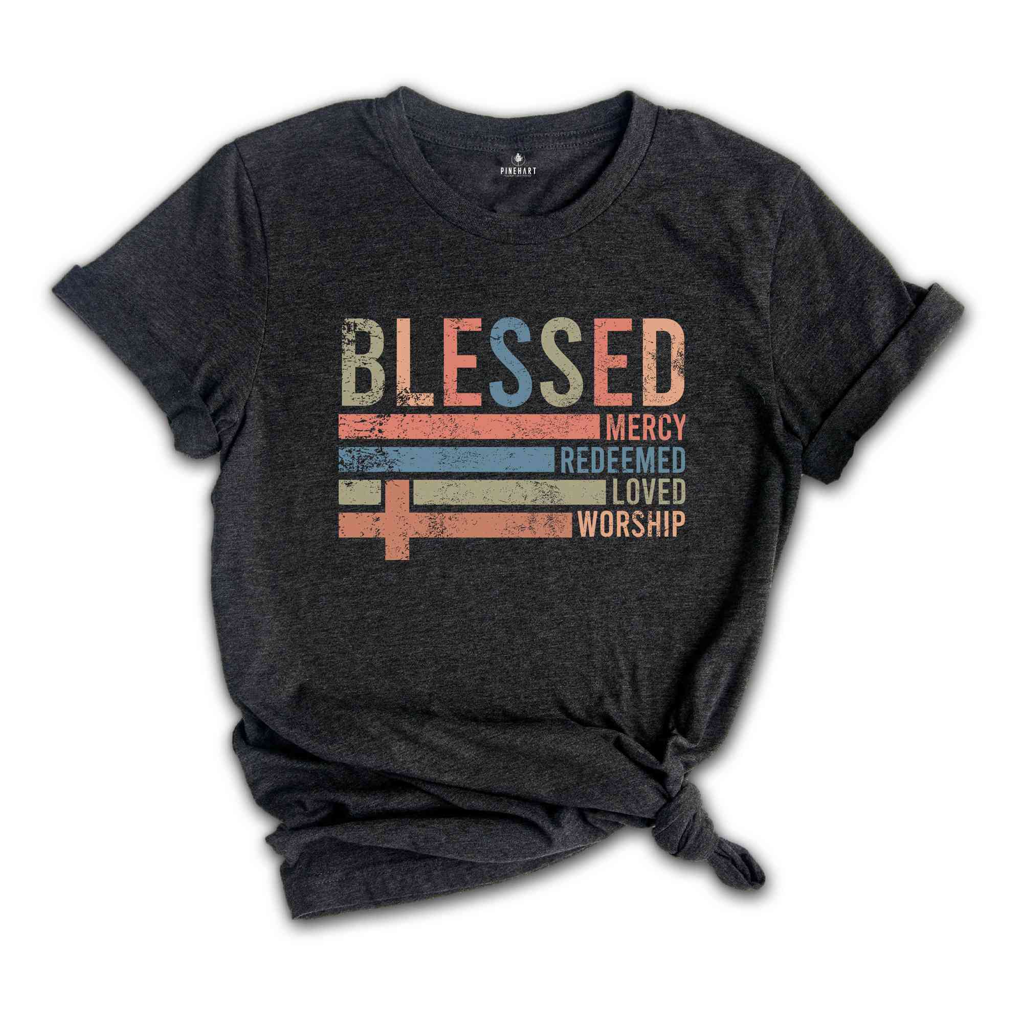 Retro Blessed Redeemed Shirt, Religious Easter Shirt, He is Risen Shirt, Easter Shirt, Mercy Shirt, Redeemed Tee, Loved Shirt, Worship Shirt