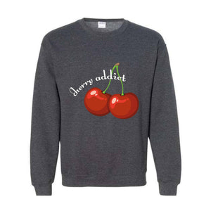 Cherry Addict Sweatshirt, Cherry Sweatshirt, Vintage Inspired Cherry Sweatshirt for Women, Cherries Sweatshirt, Cherries Hoodie