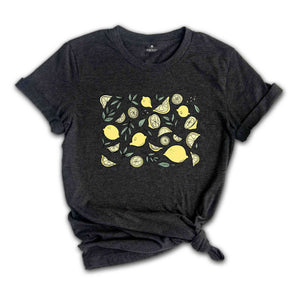 Lemon Fruit Shirt, Citrus Shirt, Yellow Lemon T-shirt, Summer Fruit Shirt, Botanical Gift, Foodie Shirt