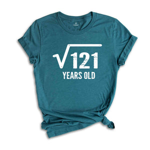 Square Root Of 121 Years Old Shirt, 11th Birthday Shirt, Born In 2013 Shirt, 11th Birthday Gift, 11th Birthday Party Shirt