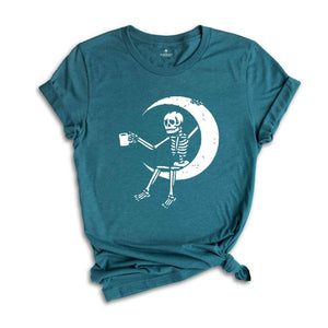 Coffee Skeleton Shirt, Skeleton Shirt, Halloween Shirt, Halloween Party Tee, Skeleton Coffee Tee, Coffee Addict Shirt