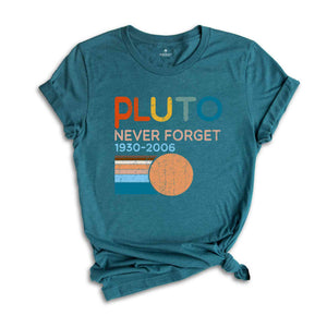 Pluto Never Forget 1936-2006 Planet Shirt, Science T-Shirt, Retro Space Tee, Astronomy Lover Tee, Solar System Humor Shirt