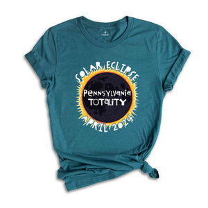 Pennsylvania Totality Shirt, Pennsylvania Total Solar Eclipse Shirt, Celestial Shirt, Eclipse Event 2024 Shirt, April 8th 2024