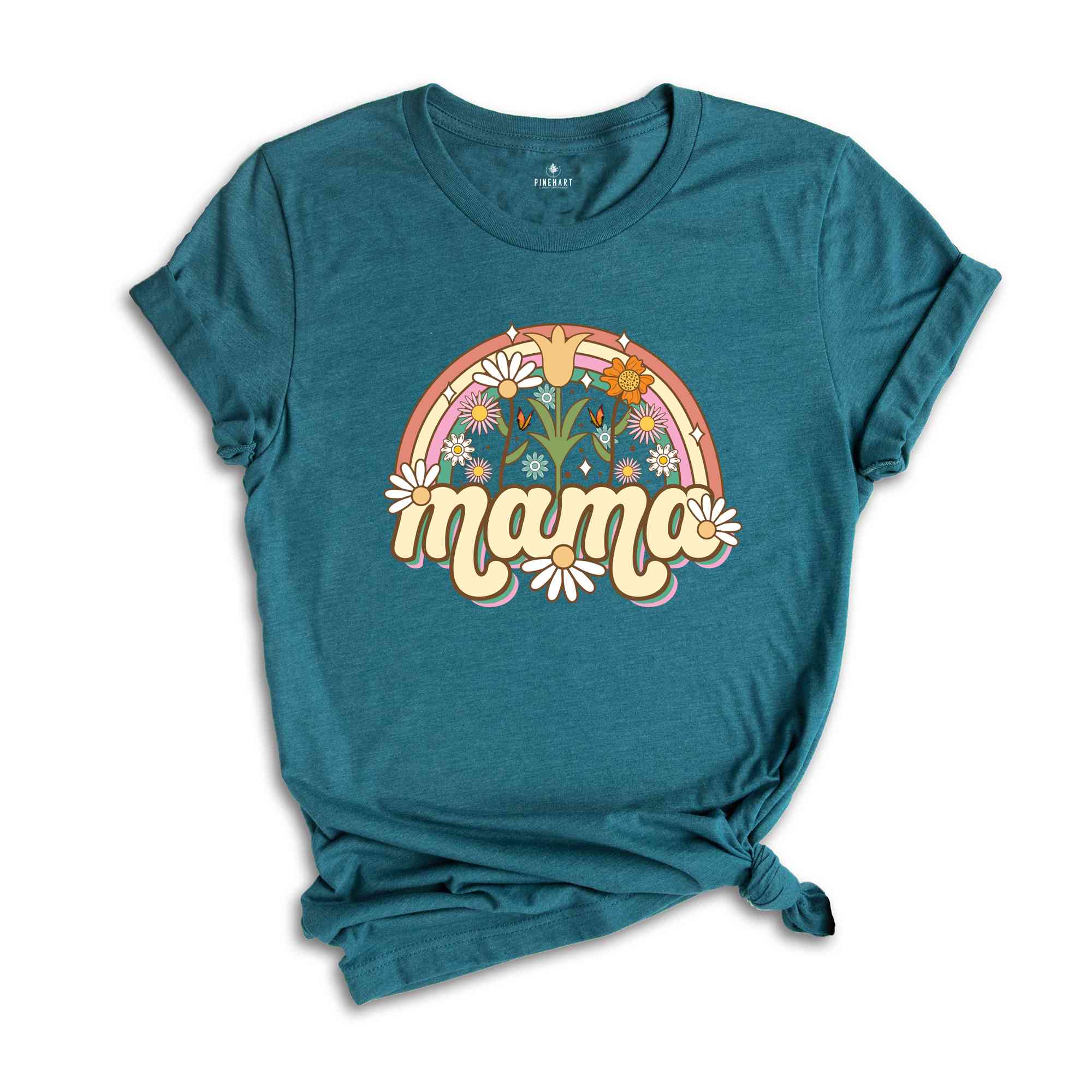 Floral Mother's Day Shirt, Retro Boho Mama Shirt, Mother's Day Shirt, Gift For Mother, Rainbow Shirt, Cute Mother's Day Shirt, Mama Shirt