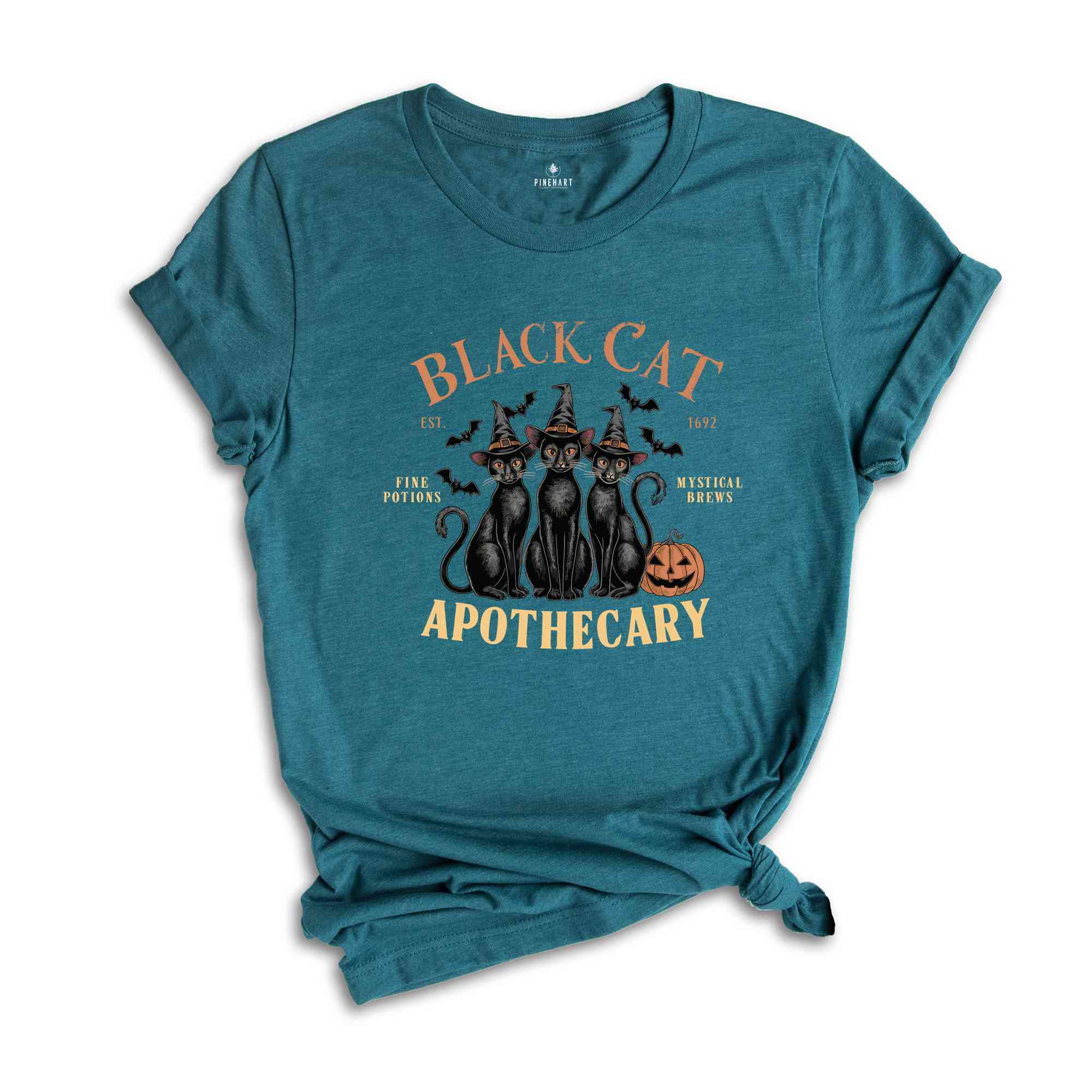 Black Cat Apothecary tshirt, Vintage Halloween Black Cat Shirt, Cat Lover Shirt, Retro Halloween Shirt, Halloween Shirt