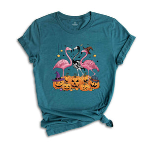 Halloween Flamingo shirt, Halloween Shirt, Happy Halloween, Retro Spooky Season, Pumpkin Patch Shirt, Flamingo Halloween T-shirts