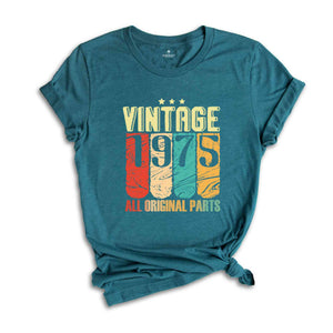 Vintage 1975 All Original Parts Shirt, Retro Vintage 1975 Shirt, Forty-nine Birthday Gift, Vintage Original Parts Shirt