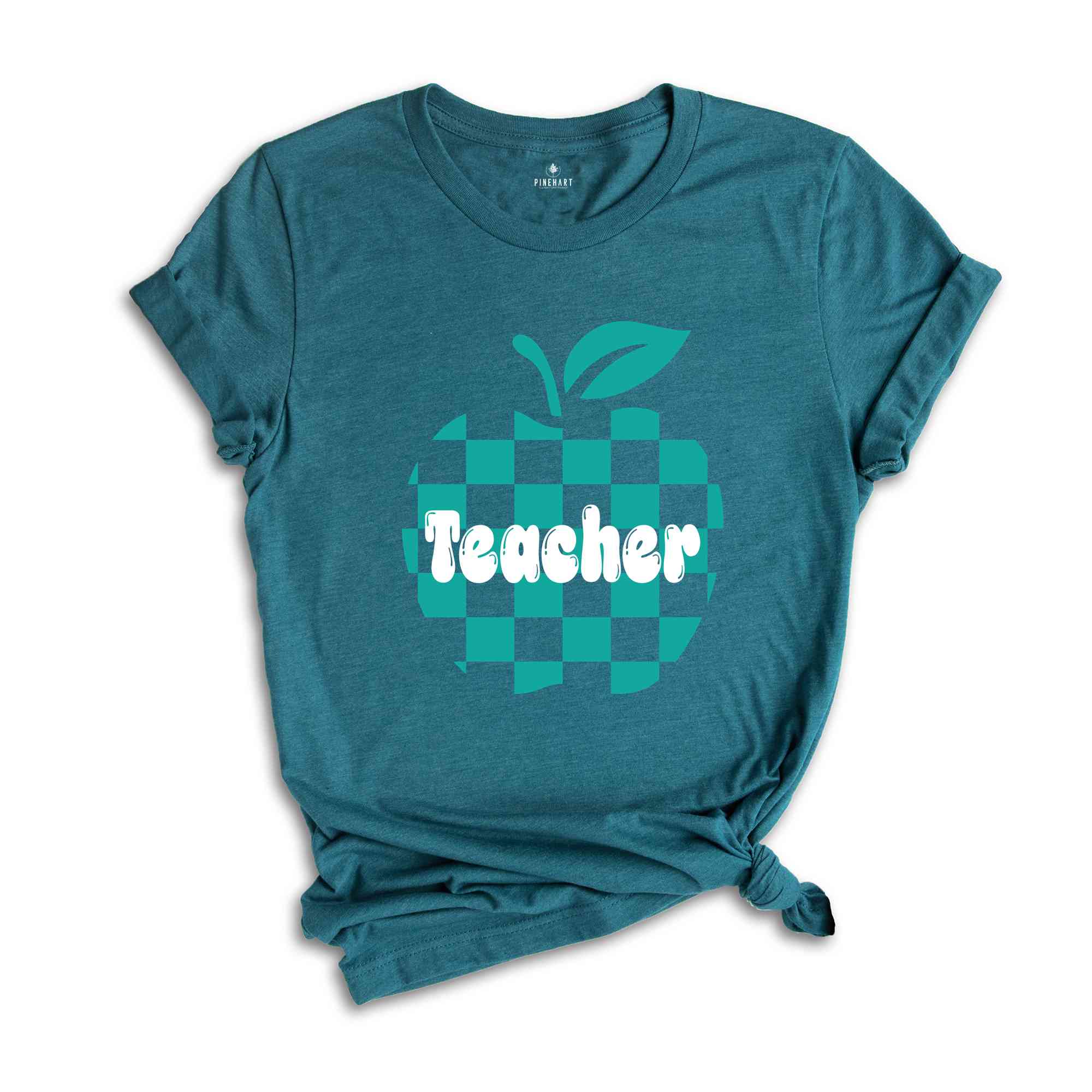 Checkered Teacher apple shirt, Teacher Appreciation Gift, Retro Teacher Shirt, Back to School tee, Trendy Teacher Tee