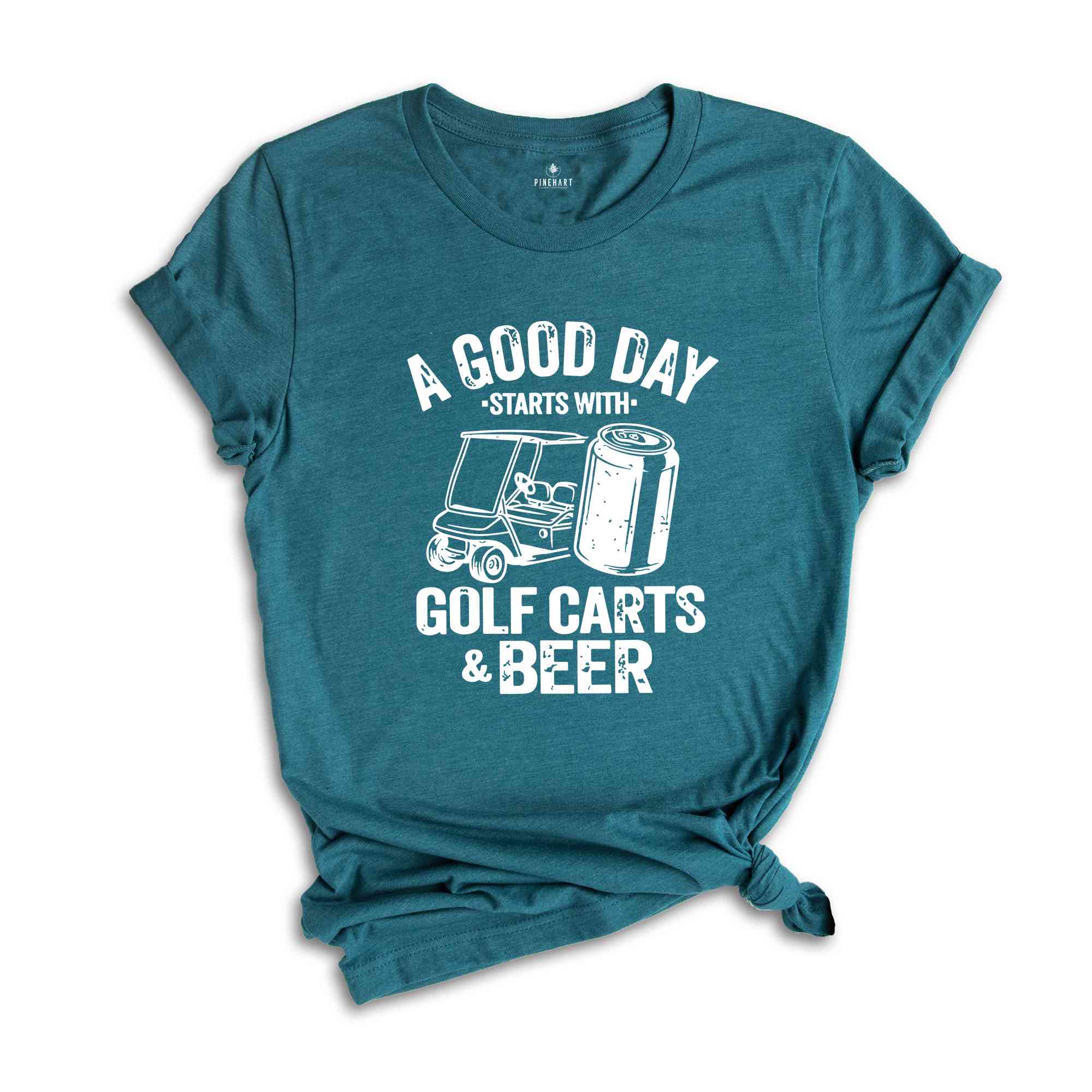 Funny Drinking Shirt, A Good Day Starts With Golf Carts And Beer, Shirts For Men, Beer Shirt, Golf Cart Shirt, Oktoberfest Shirt