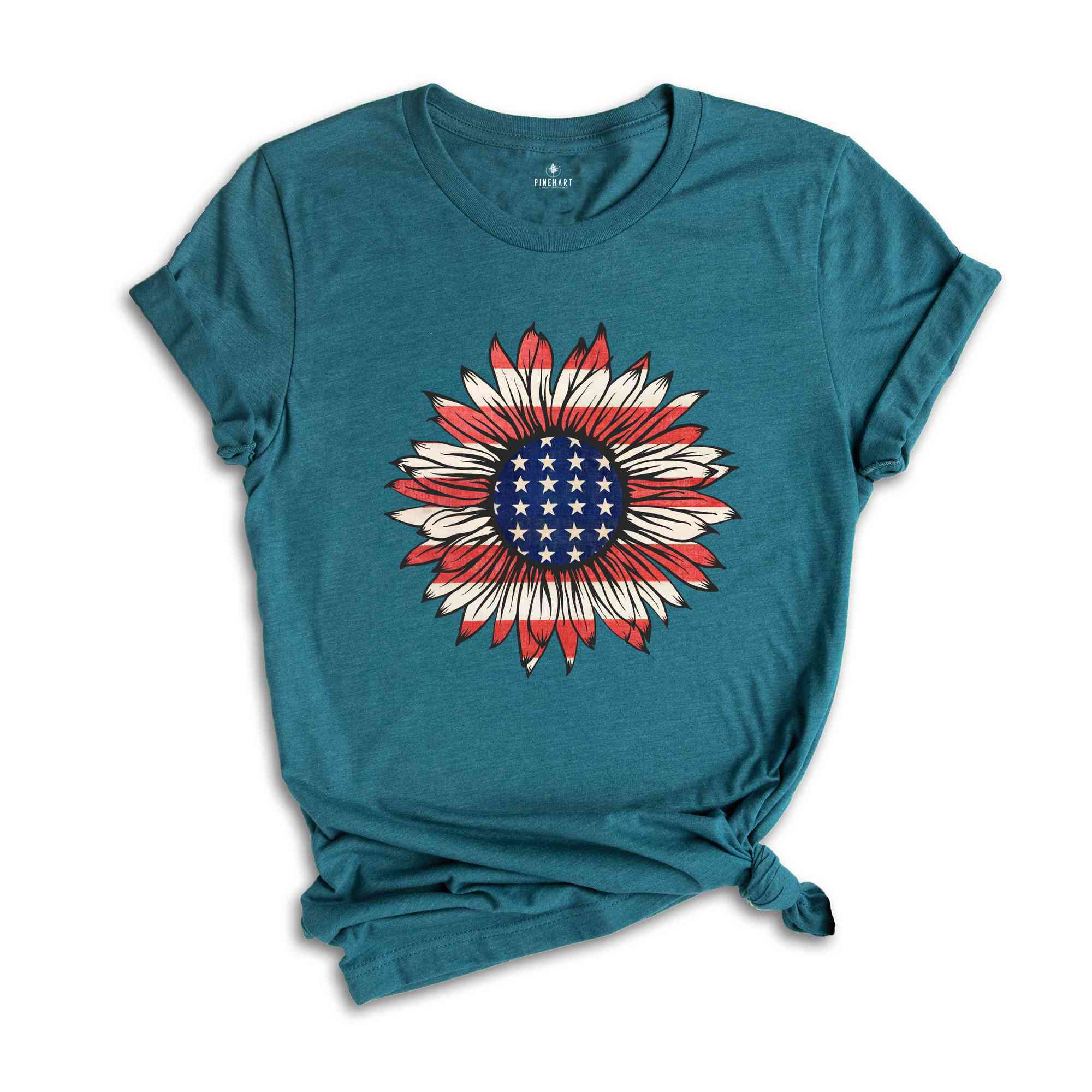 American Sunflower Shirt, 4th Of July Shirt, USA Shirt, Patriotic Shirt, Independence Day Shirt, Red White And Blue, Fourth Of July