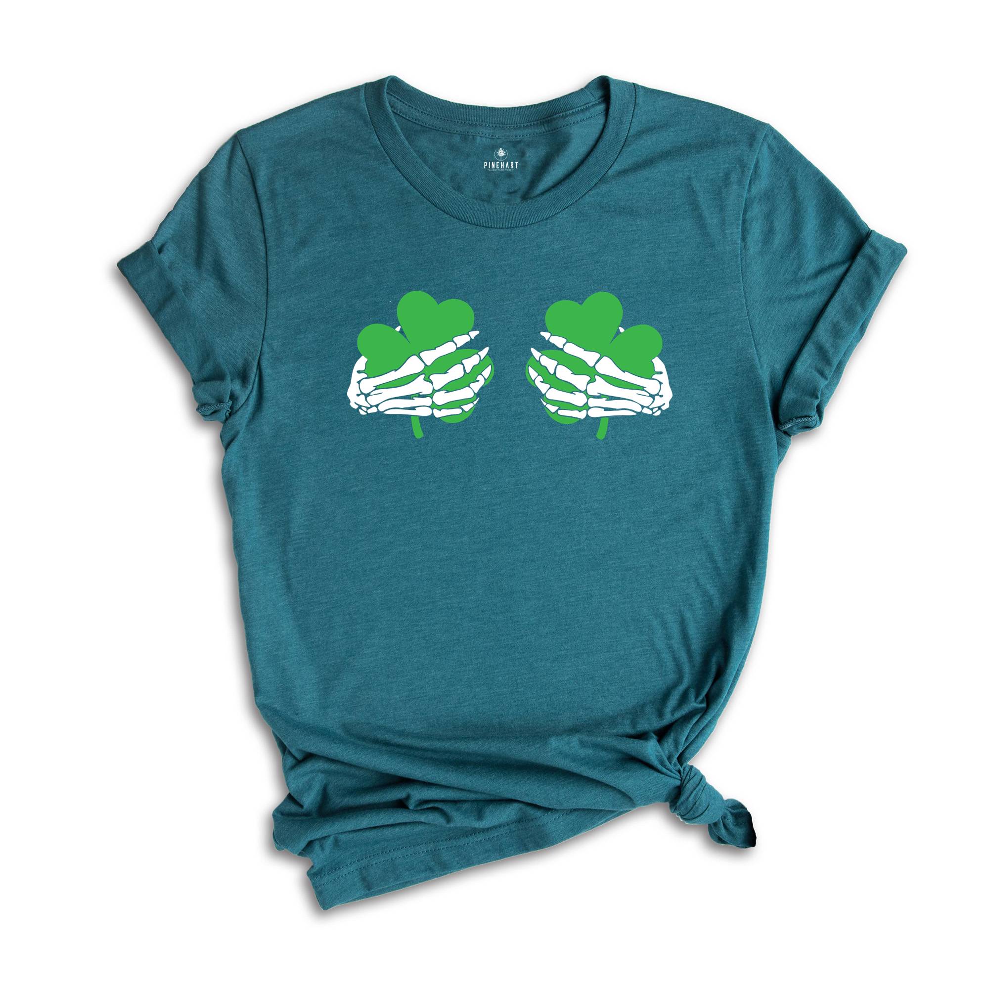 Shamrock Hand Skeleton Shirt, Skeleton St Patricks Day Shirt, Funny St Patricks Shirt, St Patricks Day Gift, St Pattys Day