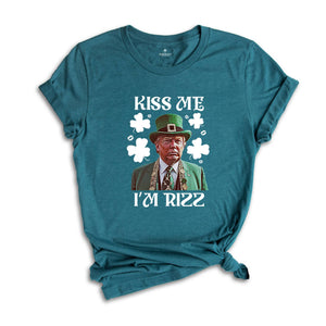 Kiss Me I'm Rizz Shirt, Funny Trump Tshirt, Funny Trump St Patrick's Day Tee, St Patrick's Day Gift, St Patrick Tshirt, Shamrock Shirt