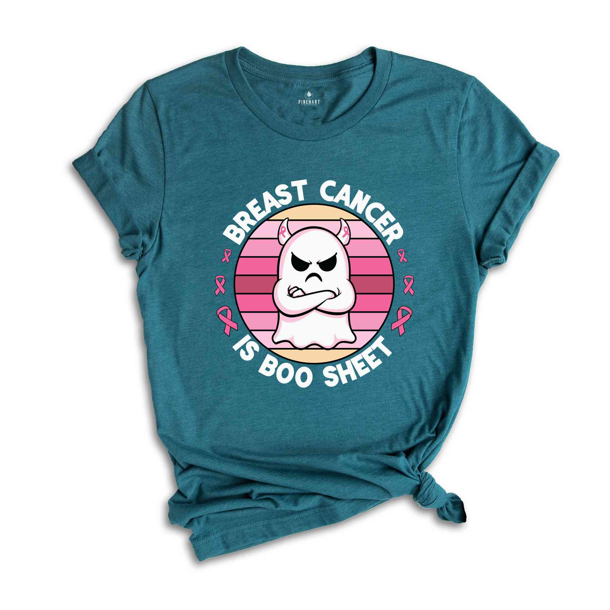 Breast Cancer Is Boo Sheet Shirt, Halloween Cancer Awareness Shirt, Halloween Ghost Shirt, In October We Wear Pink, Pink Ribbon Shirt