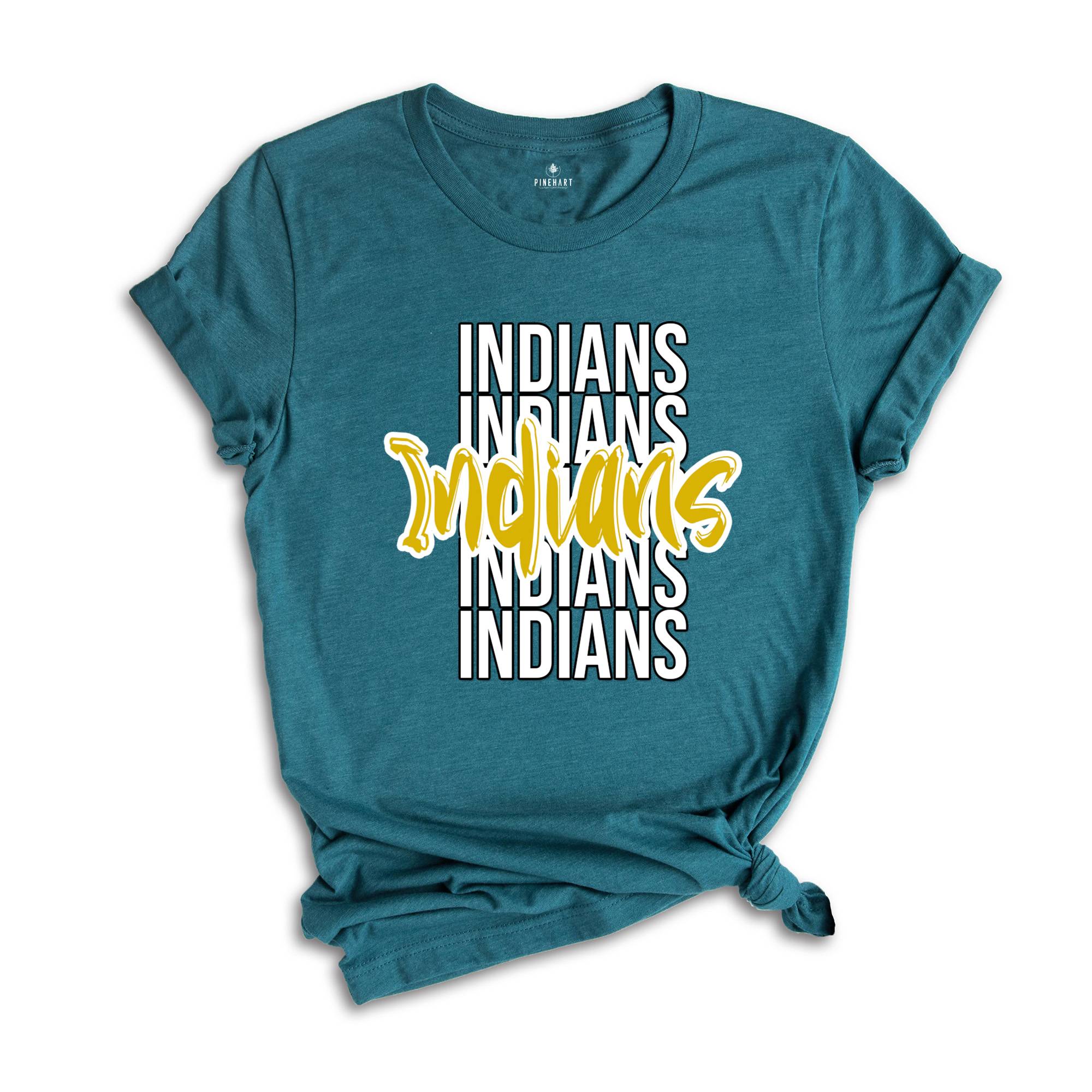 Team Mascot T-Shirt, Indians Team Shirt, Indians Football Tee, Indians Fan Gift, Indians School Tee, Indians School Spirit