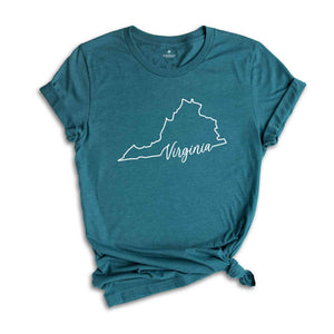 Virginia State Shirt, The USA State Shirt, Virginia USA Shirt, Virginia Map Outline Shirt, US Outline Shirt, United States Shirt