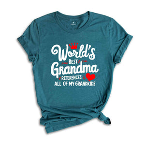 World's Best Grandma Shirt, According to My Grandkids T-Shirt, Mother's Day Gift for Grandma Tee, Gift For Grandma