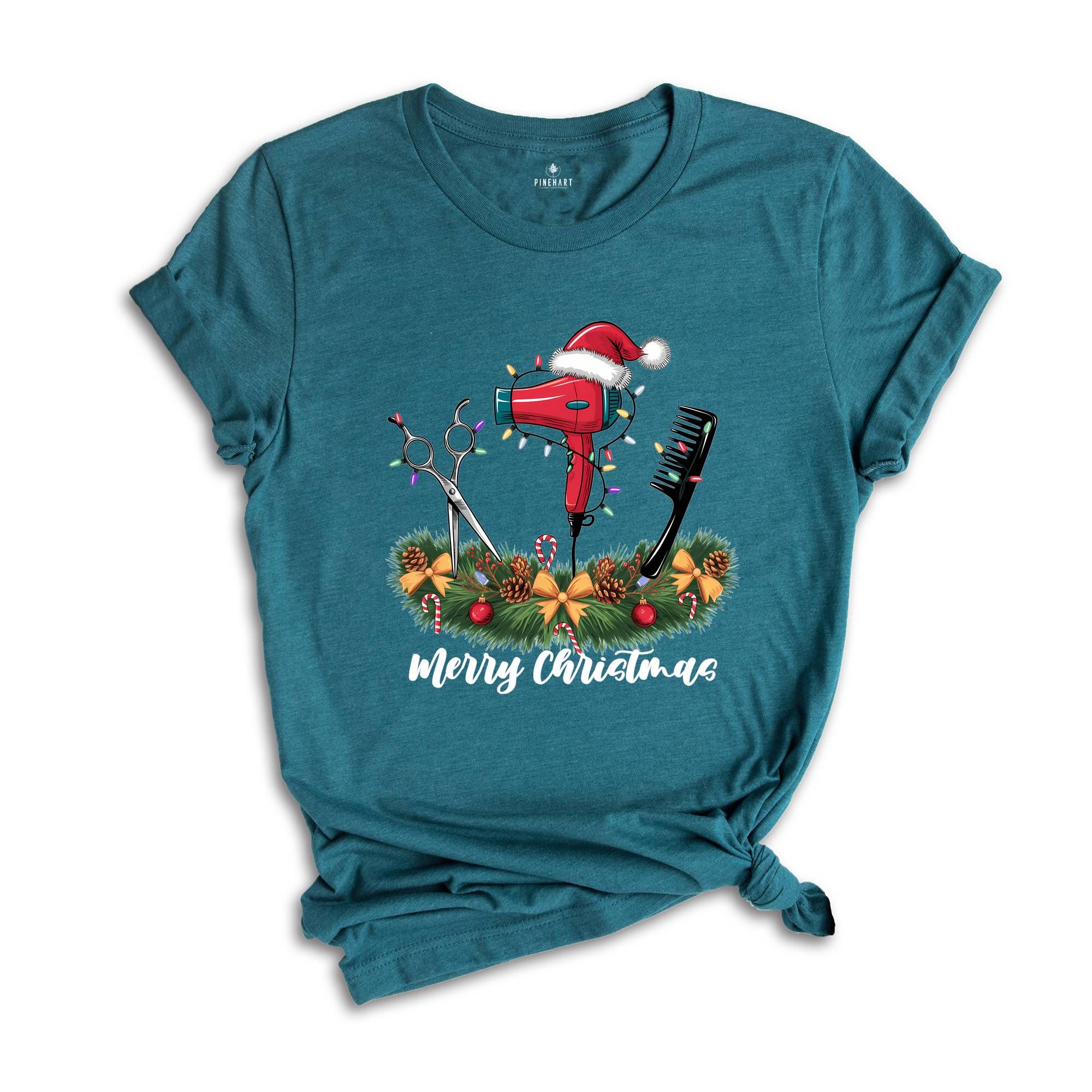 Merry Christmas Hair Stylist Shirt, Christmas Hair Stylist T-Shirt, Christmas Gift For Hair Stylist, Merry Christmas Shirt