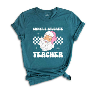 Santa's Favorite Teacher Shirt, Teacher Christmas Shirt, Funny Christmas Teacher Shirt, Christmas Gifts For Teacher