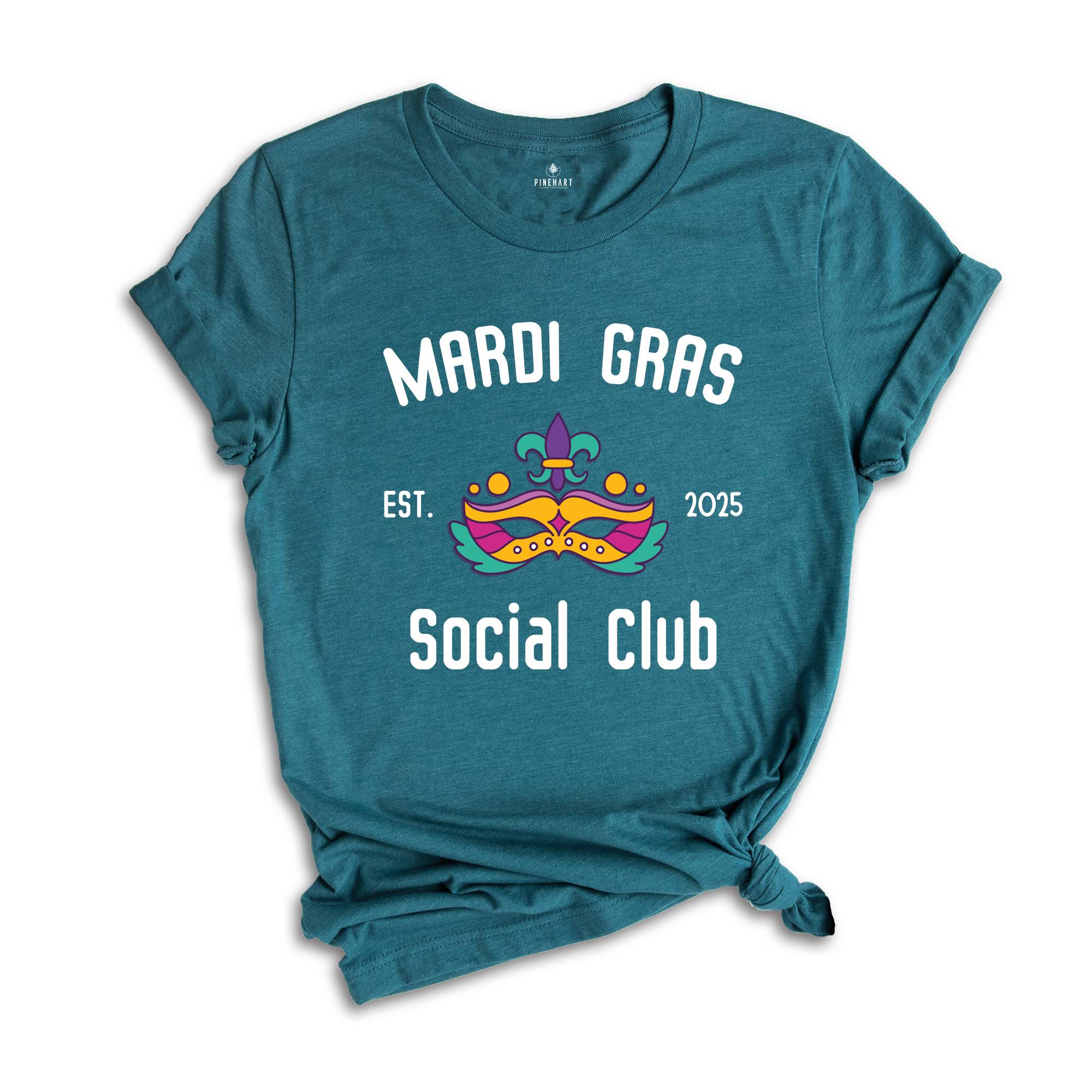 Mardi Gras Social Club Shirt, Mardi Gras Tee, Mardi Gras Party Shirt, Social Club Tee, Mardi Gras T-Shirt, Fat Tuesday Shirt, Fleur De Lis