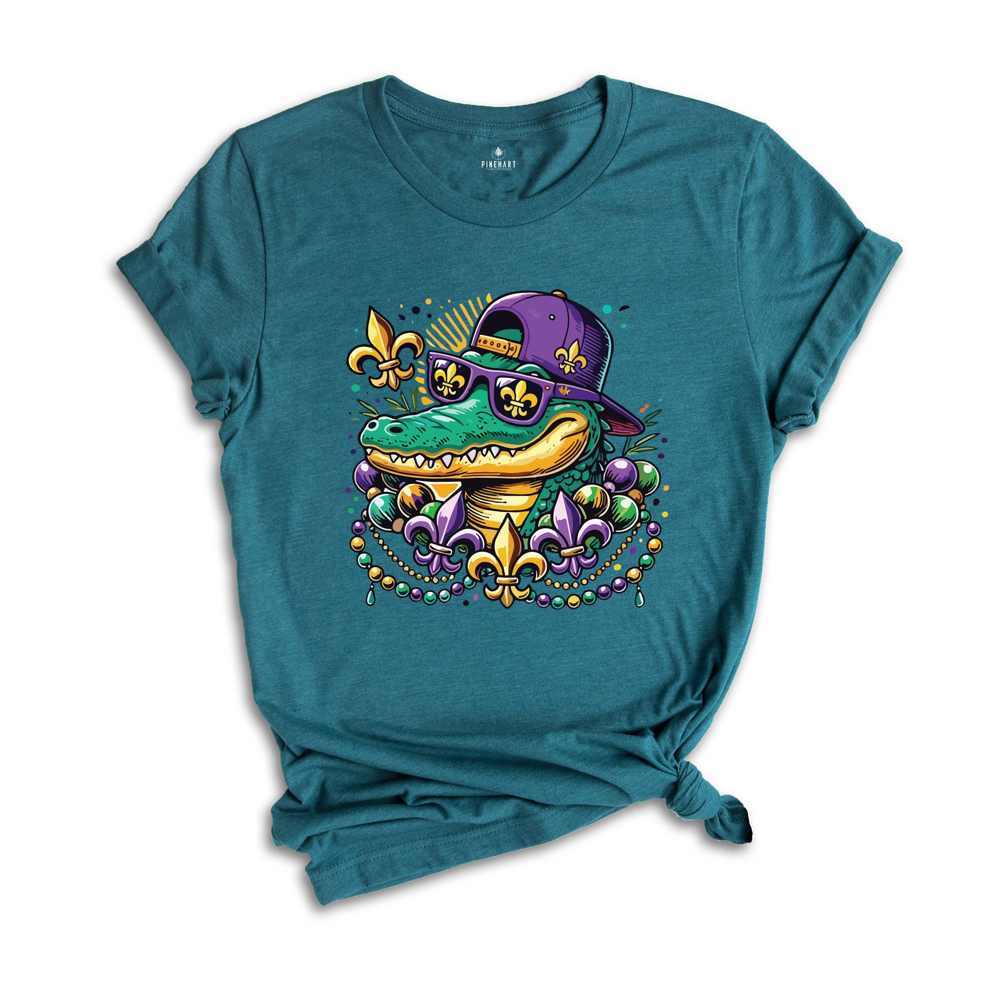 Mardi Gras Alligator Shirt, Mardi Gras Vibes Shirt, Mardi Gras Shirt, Fat Tuesday Shirt, Louisiana Shirt, Beads Shirt, Carnival Shirt