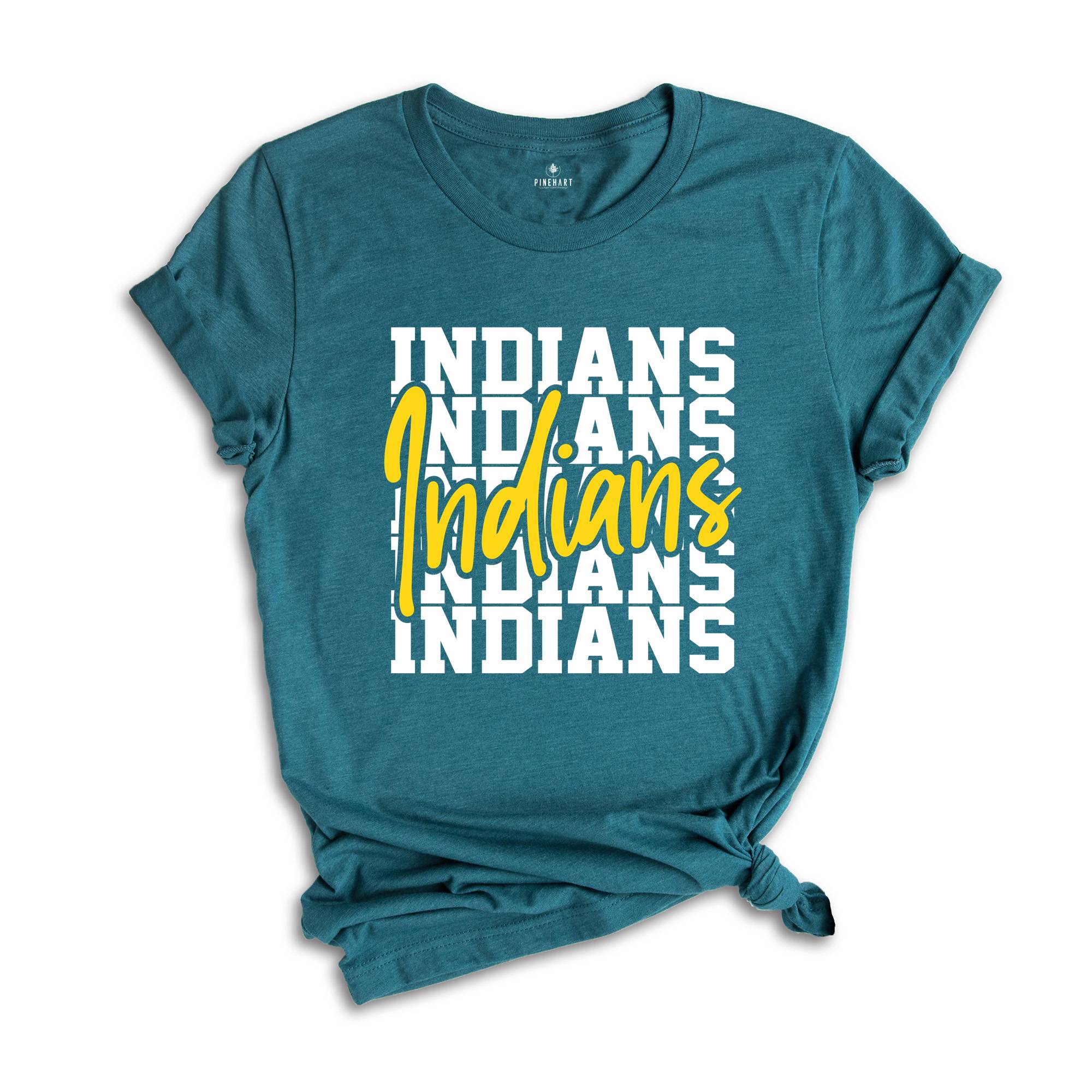 Team Mascot Shirt, Indians Team Shirt, Indians Team Spirit Shirt, Indians Fan Shirt, Indians School Shirt, Indians School Spirit