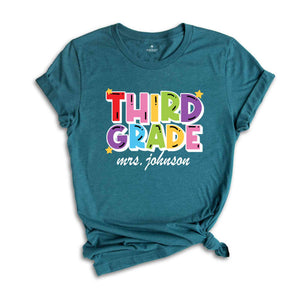 Custom Third Grade Teacher Comfort Colors® Shirt, Third Grade Dream Team Shirt, Personalized 3rd Grade Teacher, Back to School Teacher Gifts