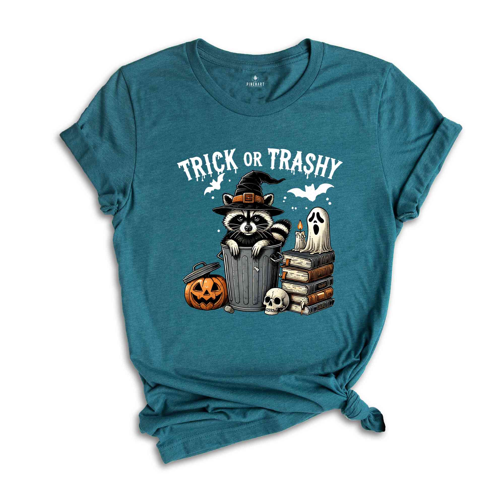 Trick Or Trashy Raccoon Halloween Shirt, Cute Raccoon T-shirt, Retro Raccoon Tee, Halloween Raccoon Tee, Pumpkin Gift