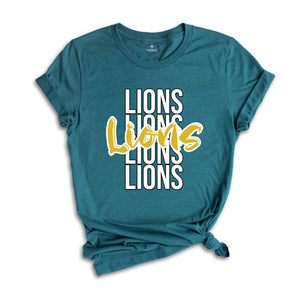 Team Mascot T-Shirt, Lions Team Shirt, Lions Football Shirt, Lions Fan Gift, Lions School Tee, Lions School Spirit