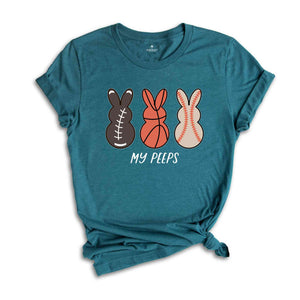 Easter Peeps Sports Shirt, My Peeps Shirt, Soccer Ball Easter Shirt, Basketball Easter Shirt, Cute Bunny Balls Shirt