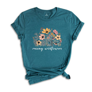 Raising Wildflowers Shirts, Raising Wildflowers Tee, Wildflower T-Shirt, Mom Shirt, Vintage Style Wildflowers Graphic Tee, Botanical Shirt