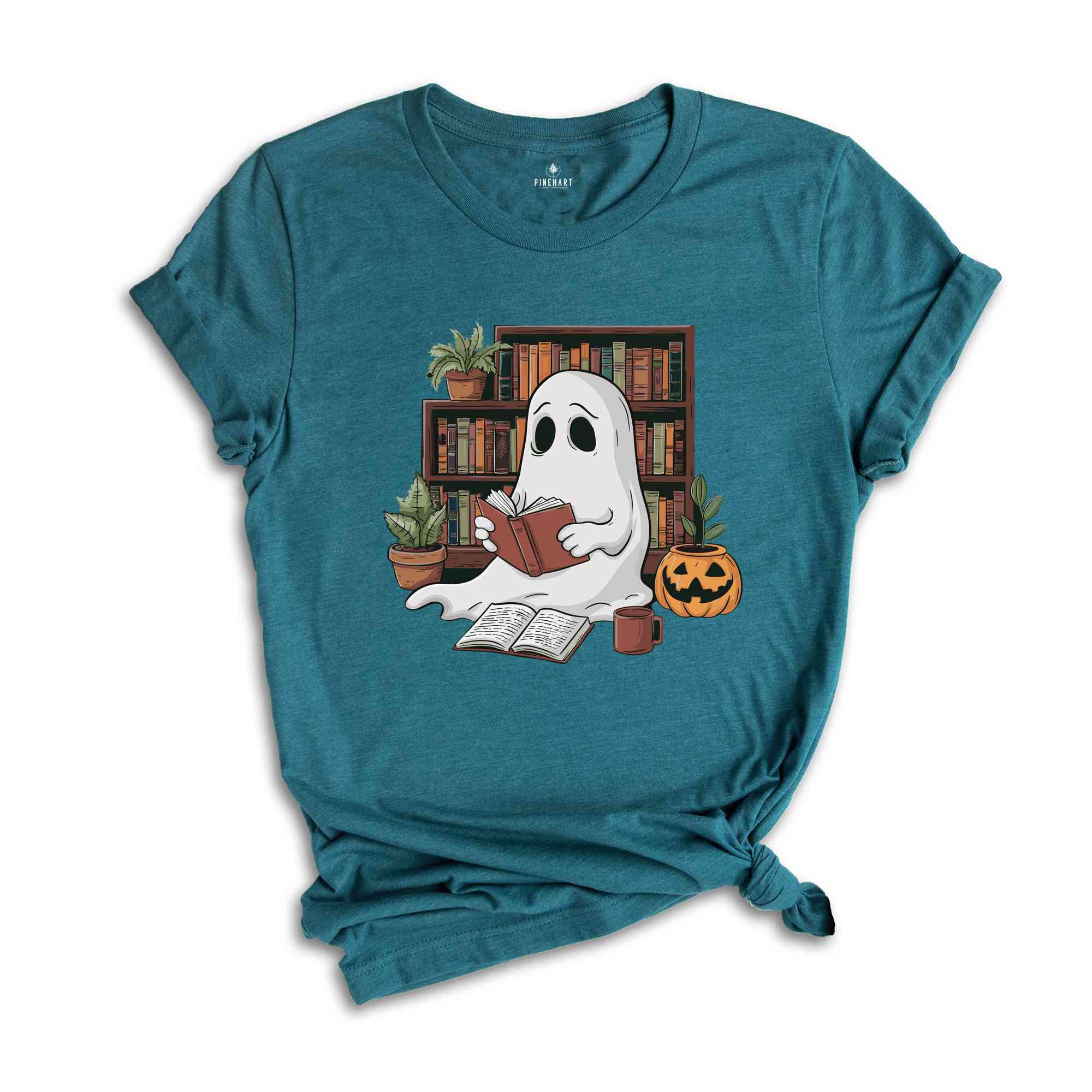 Bookish Ghost Shirt, Spooky Library Shirt, Book Lover Shirt, Reading Shirt, Pumpkin Shirt, Librarian Appreciation Gift