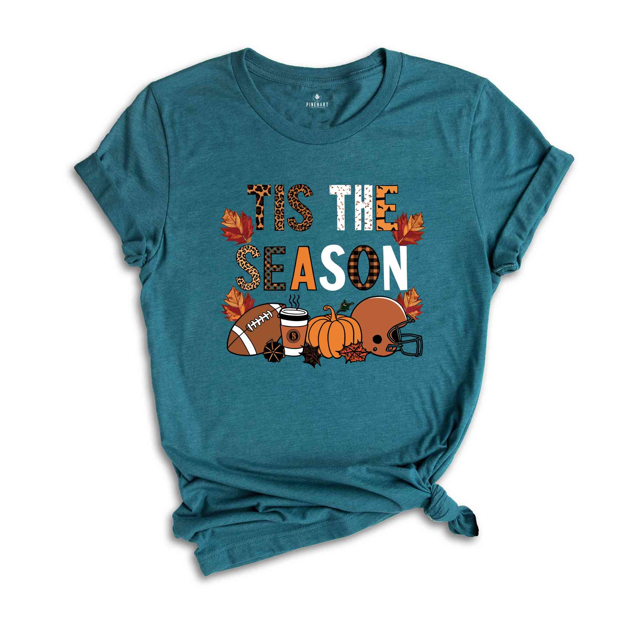 Tis The Season Shirt, Fall Vibes Shirt, Leopard Shirt, Fall Lover Gift, Good Vibes Shirt, Football Season Shirt, Cute Football Shirt