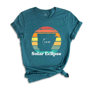 Arkansas Solar Eclipse T-Shirt, April 8 2024 Solar Eclipse, Total Solar Eclipse Apparel, Solar Eclipse Shirt