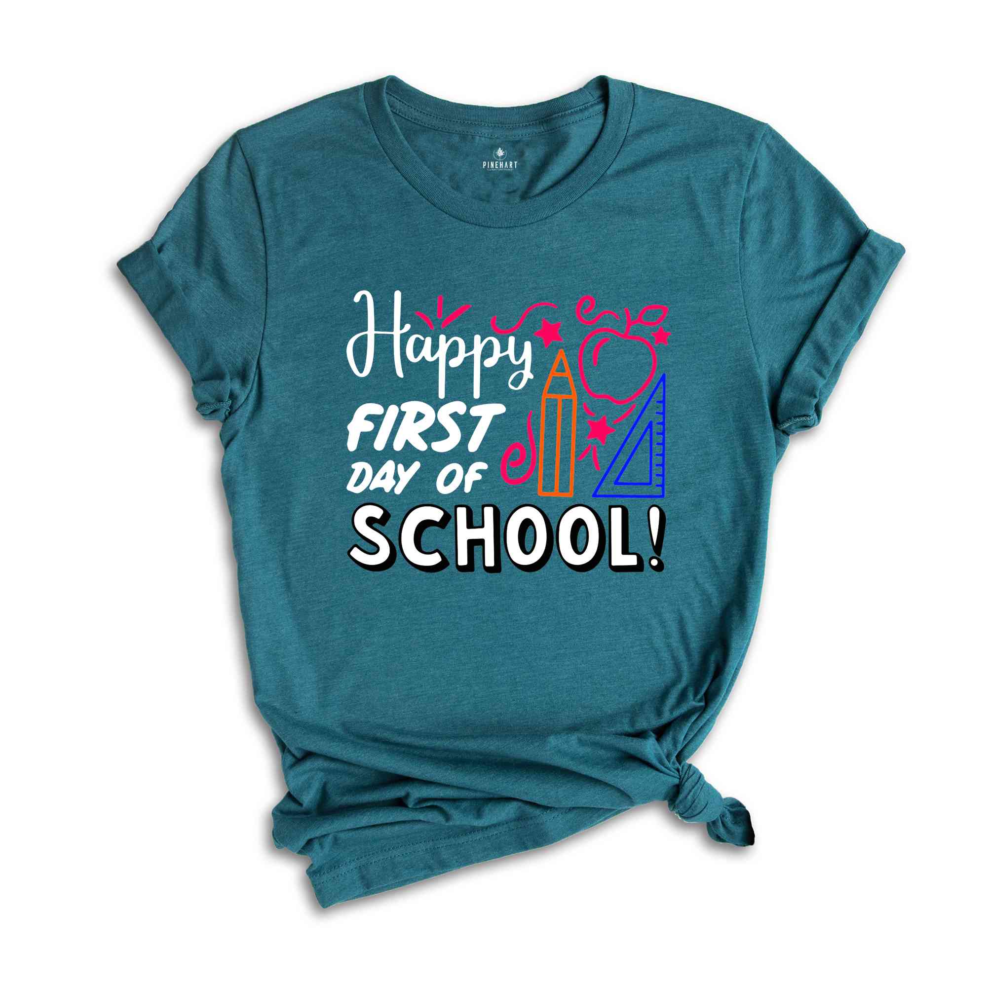 Happy First Day of School Teacher Shirt, Back to School Shirt for Teachers, Teacher Shirt Back to School Shirt Teacher Gift