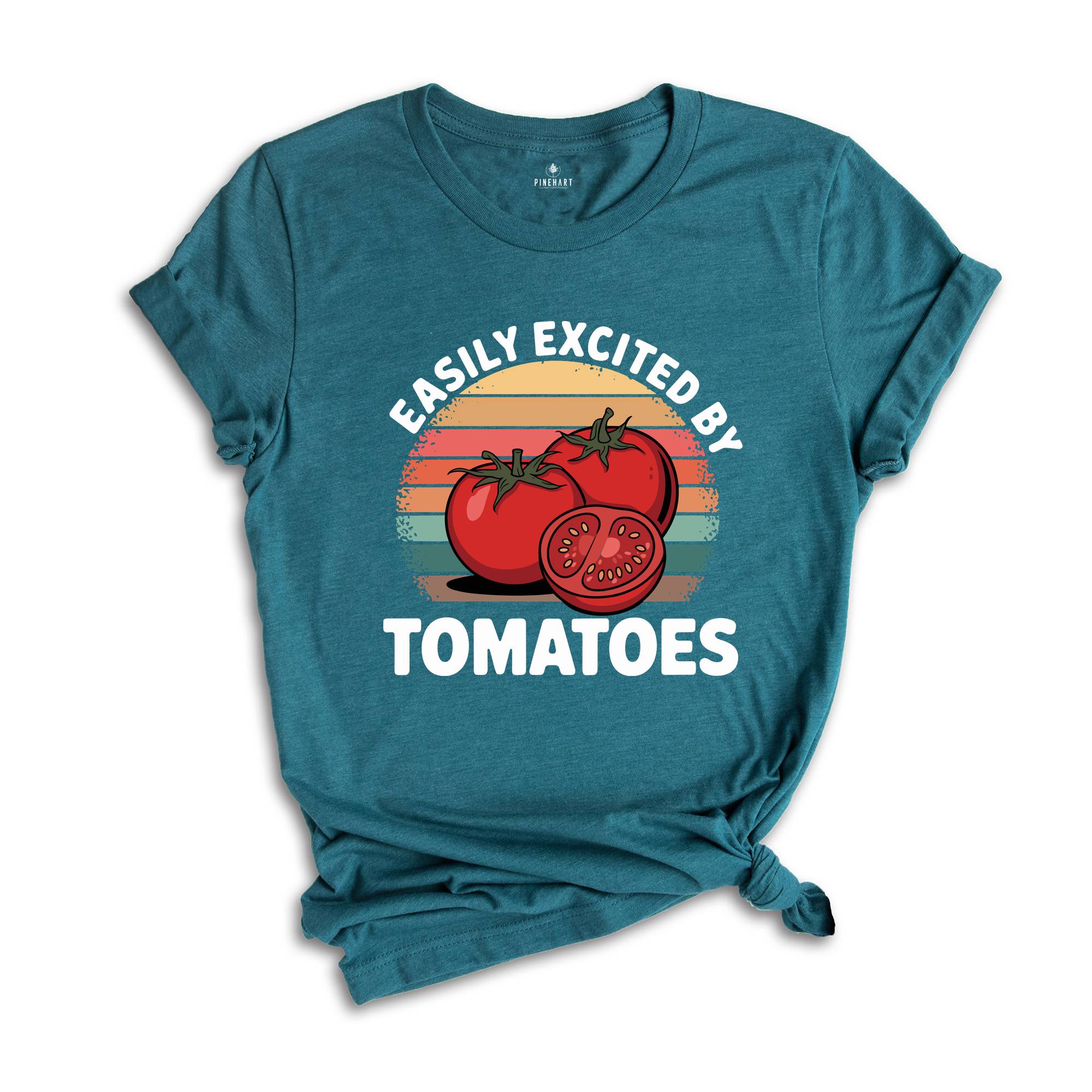 Easily Excited By Tomatoes Shirt, Tomato Gifts, Funny Tomato Shirt, Tomato Farm Shirt, Tomato Fruit Shirt, Tomato Shirt, Tomato Day