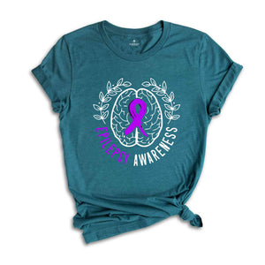 Epilepsy Awareness Crewneck Sweatshirt, Neurodiversity T-Shirt, Epilepsy Gift, Motivational Tee, Epilepsy Mom Shirt, Purple Ribbon Tee