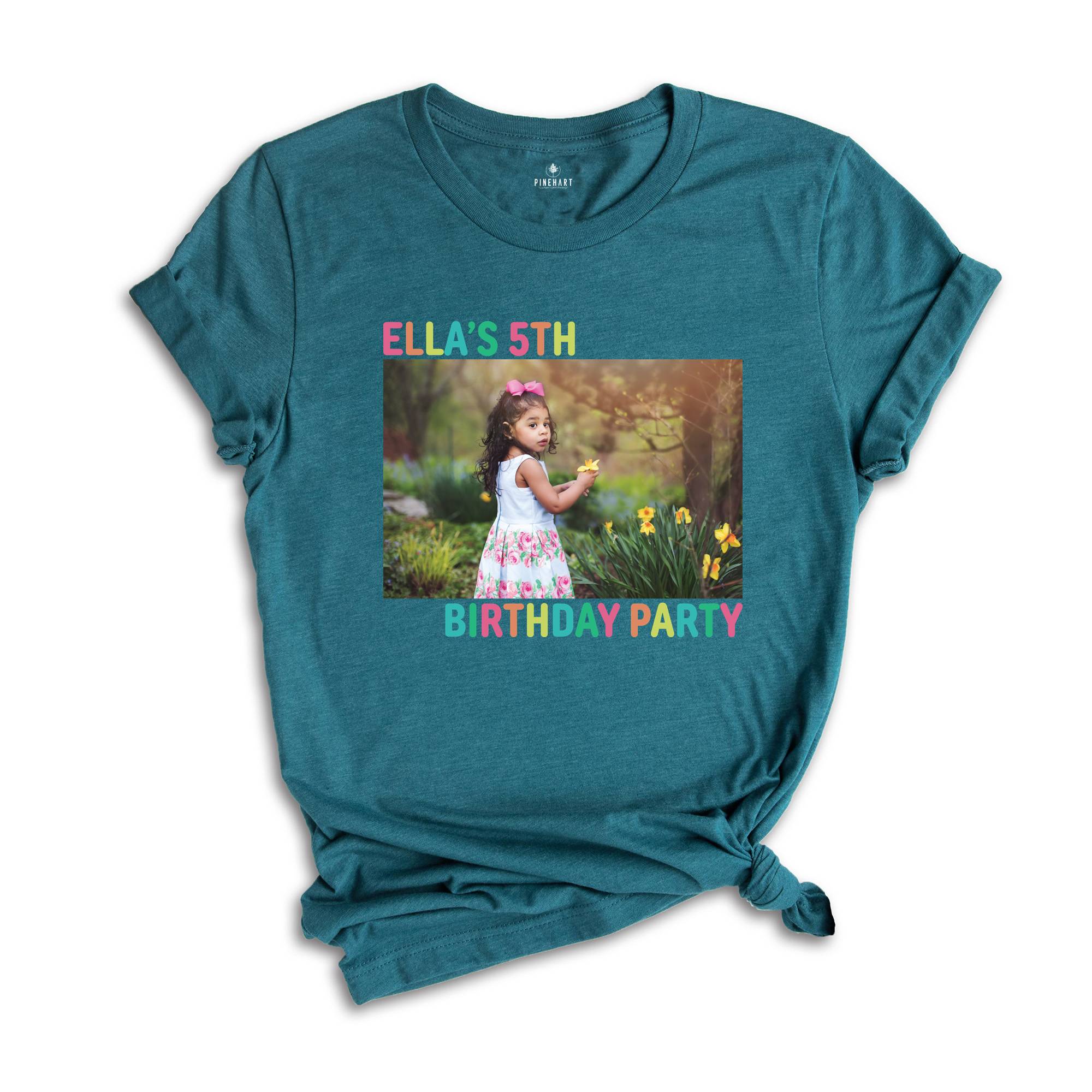 Custom Birthday Photo Shirt, Personalized Birthday Picture Shirt, Custom Text Shirt, Bday Party Shirt, Photo Matching Shirt, Custom Shirt