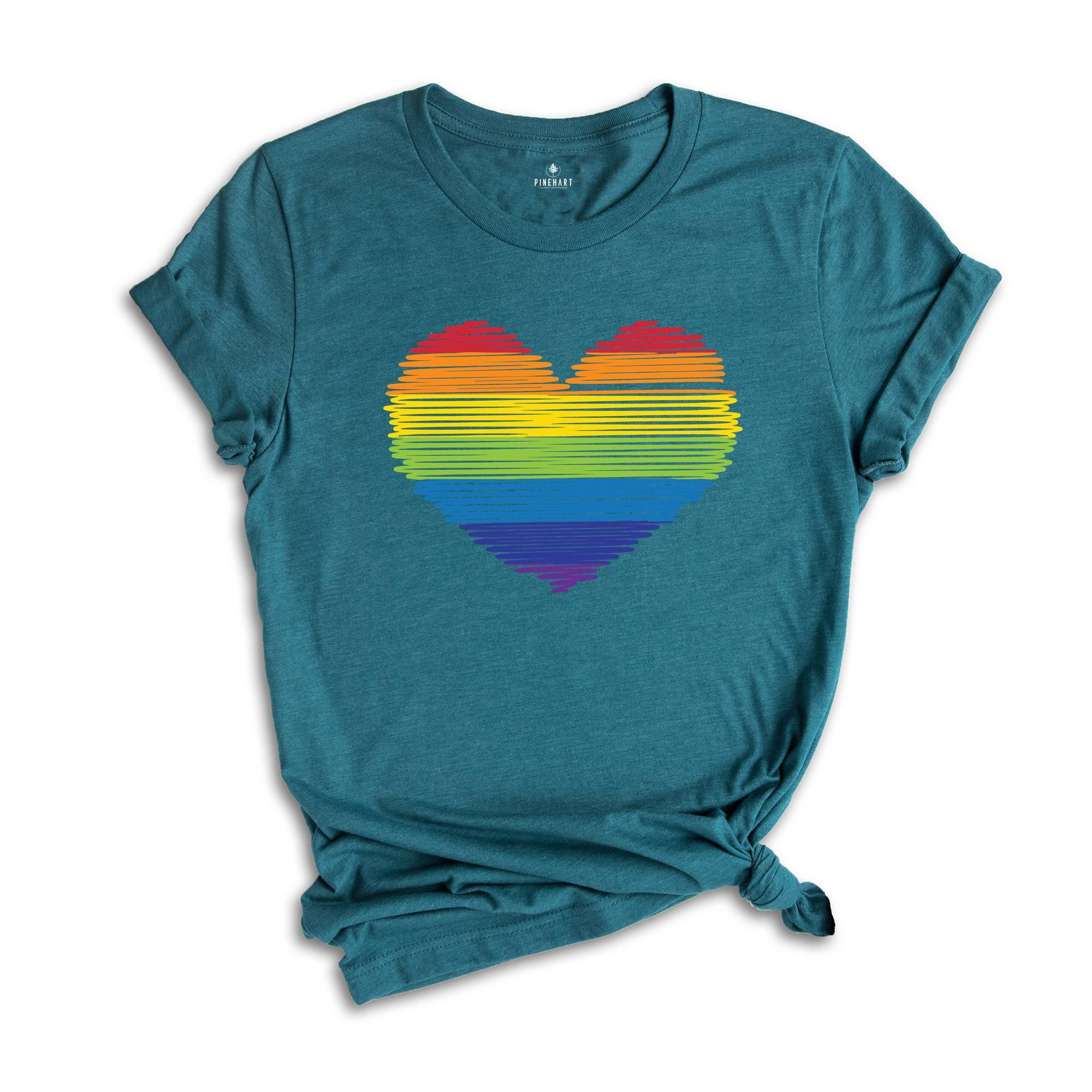 LGBT Love Shirt, Gay Shirt, Pride Shirt, Heart Shirt, Heart Gay Shirt, Gay Pride Shirt, LGBTQ Shirt, Pride Heart Shirt, Rainbow Shirt