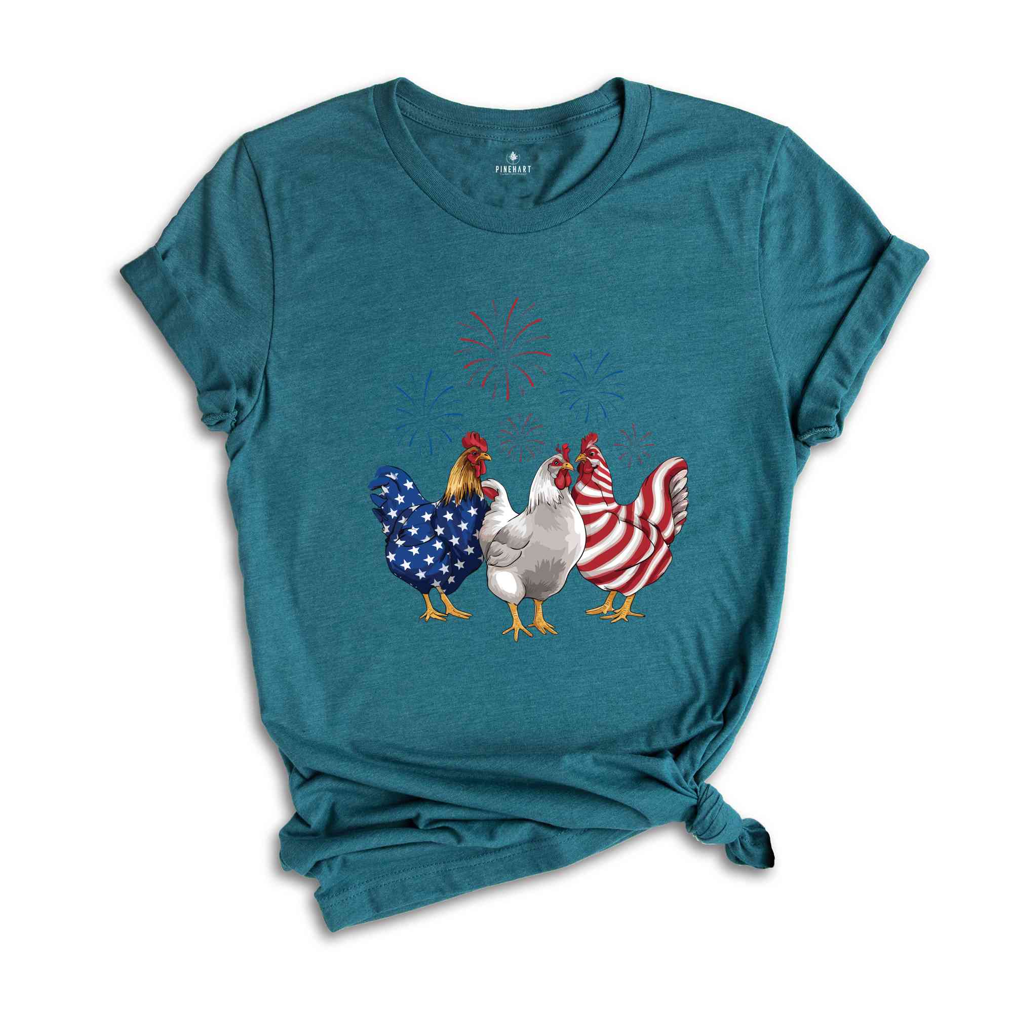 Fourth of July Americana Rooster Shirt, Independence Day Tee, American Pride Shirt, Patriotic Chicken Tee, Americana Rooster Shirt