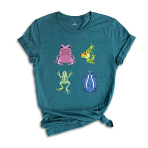 Colourful Frog Shirt, Frog Shirt, Womens Shirt, Cute Frog Shirt, Aesthetic Frog Shirt, Funny Frog Shirt