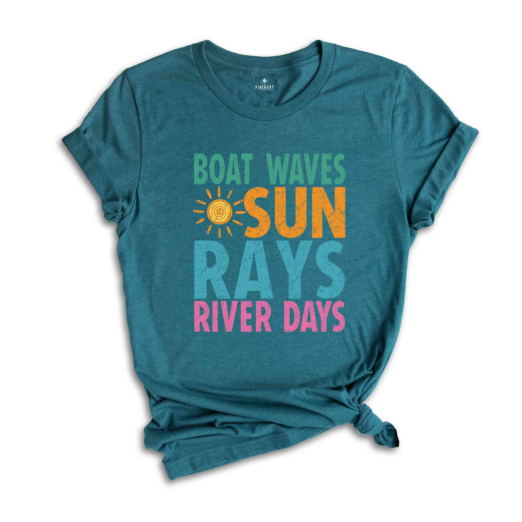 Boat Waves Sun Rays River Days Shirt, Summer Shirt, Summer Vibes Shirt, Sunshine Shirt, Beach Shirt, Lake Day Shirt, Lake Vacation Shirt