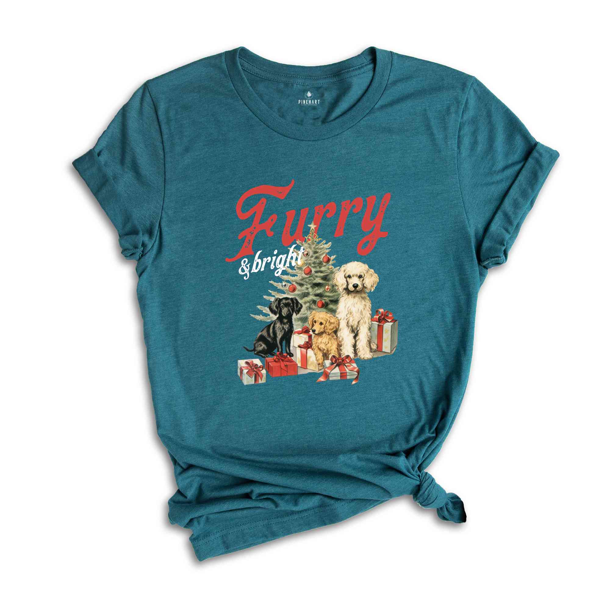 Furry & Bright Shirt, Christmas Shirt, Christmas Dog Shirt, Christmas Gift Shirts, Christmas Tree, Merry Christmas Shirt