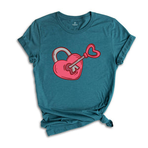 Lock and Key Shirt, Heart Matching Couple Shirt, Valentines Couple Shirt, Couple Valentines Shirt, Heart Love Shirt, Key And Heart Shirt